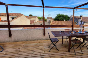 La Terrasse sur les toits du centre ville à 300m de la plage